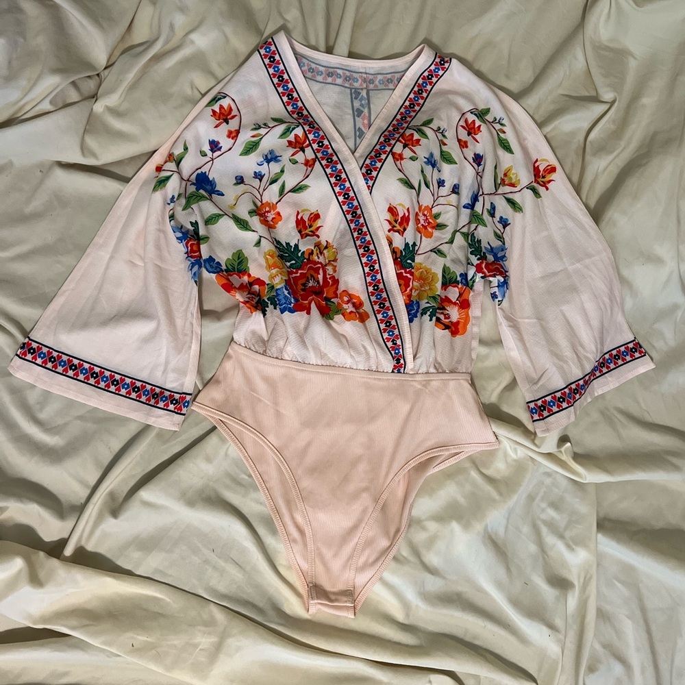 Embroidered bodysuit